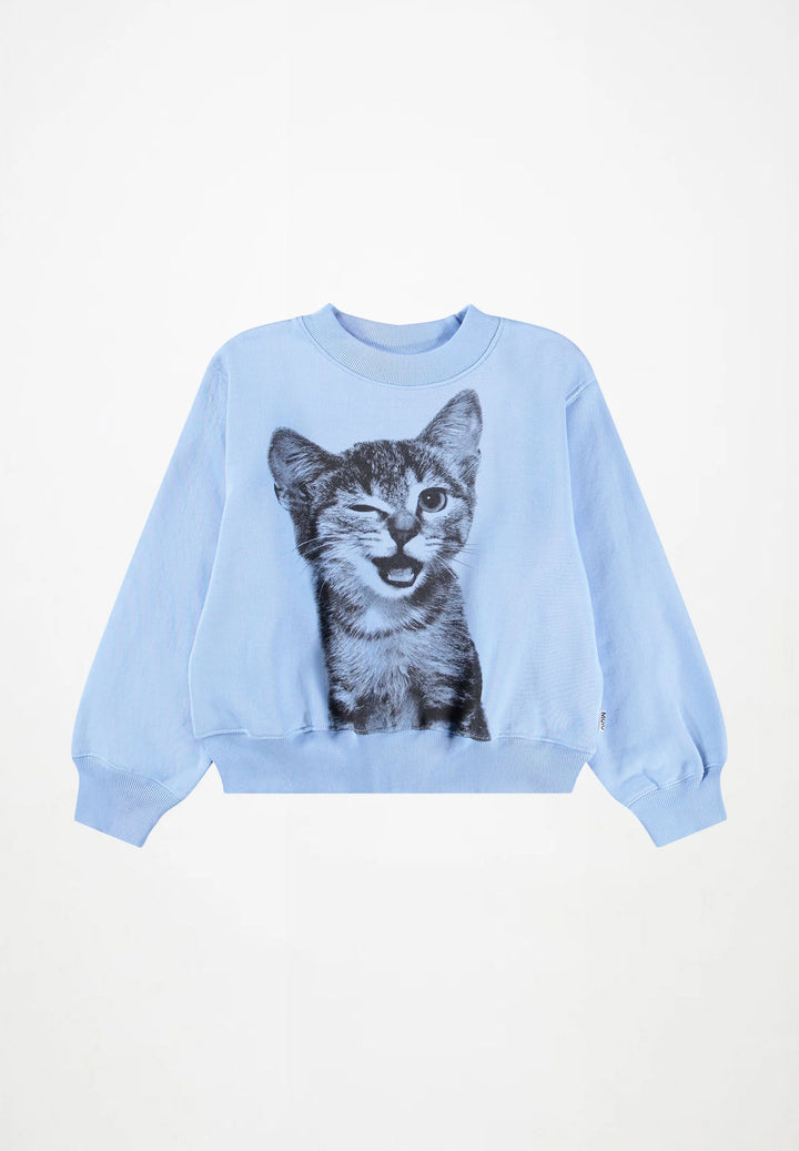Babesta Marge Sweatshirt Blue Kitten by Molo 