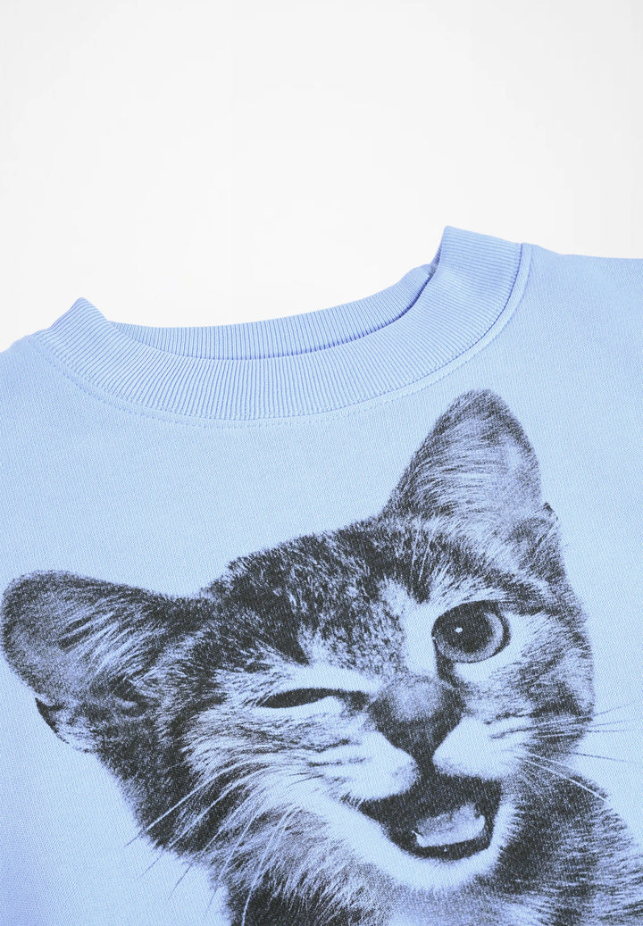 Babesta Marge Sweatshirt Blue Kitten by Molo 