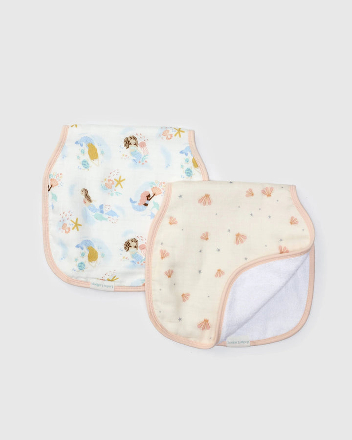 babesta Mermaid Burp Cloths 2 - Pack by Loulou Lollipop