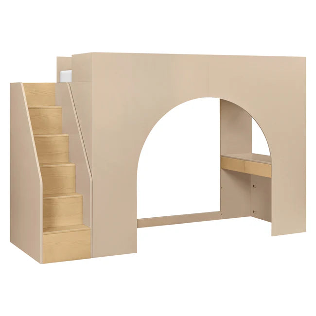 Babesta Moab Stair Loft Bed by Babyletto Taupe Ash