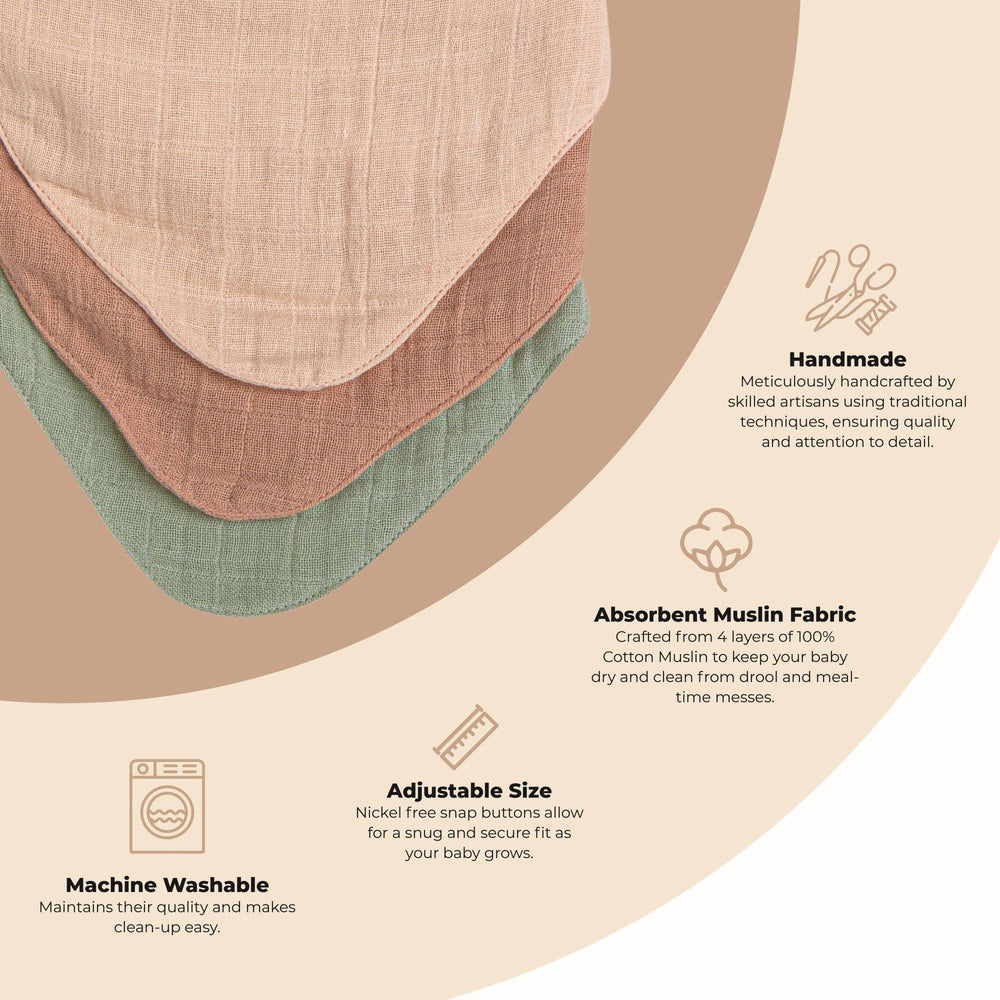 Babesta Muslin 3-Pc. Bib Set by Crane Baby  