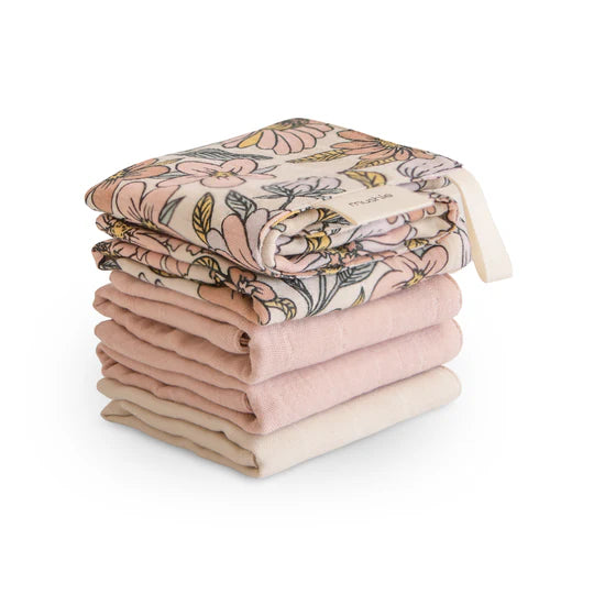 Babesta Muslin Cotton Washcloth 5-Pack by Mushie