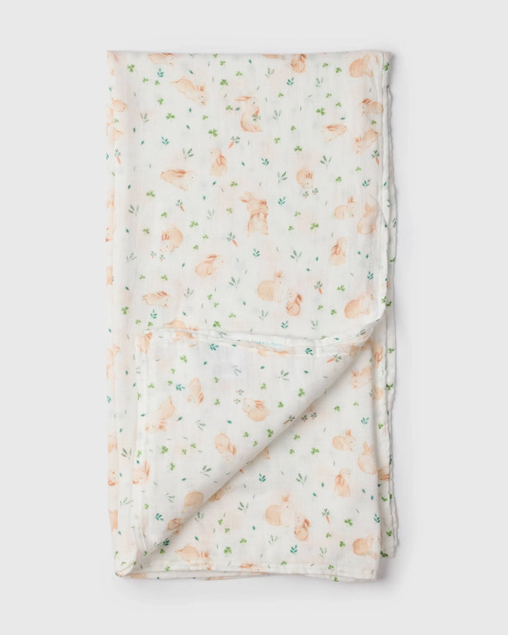 Babesta Muslin Swaddle - Bunny Meadow by Loulou Lollipop