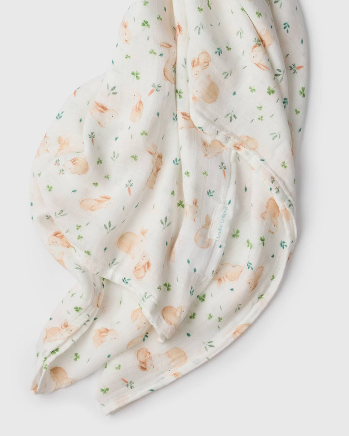 Babesta Muslin Swaddle - Bunny Meadow by Loulou Lollipop