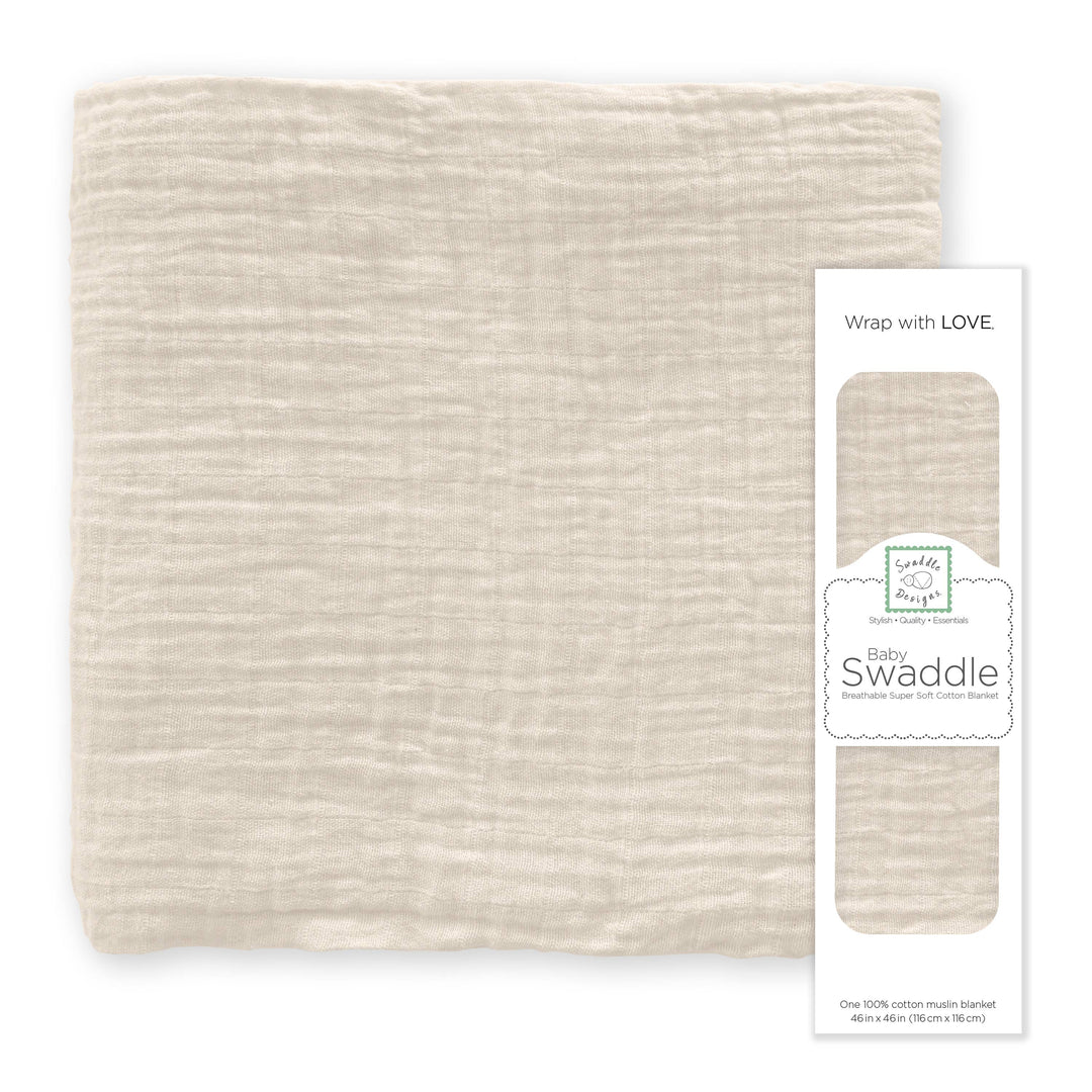 Babesta Muslin Swaddle Blanket - Oatmeal by SwaddleDesigns