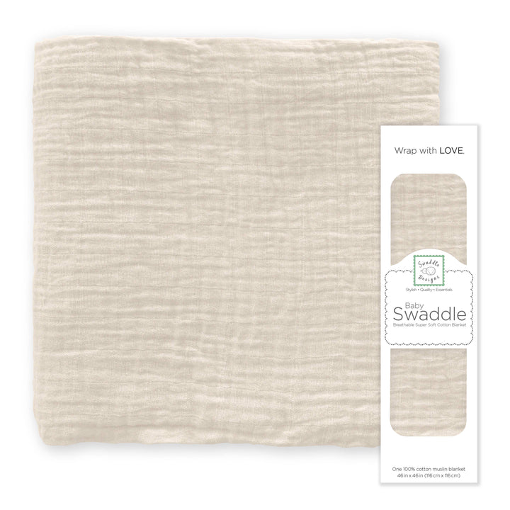 Babesta Muslin Swaddle Blanket - Oatmeal by SwaddleDesigns