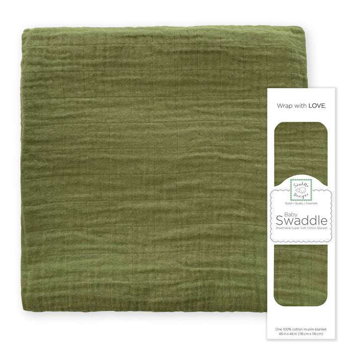 Babesta Muslin Swaddle Blanket Green by SwaddleDesigns