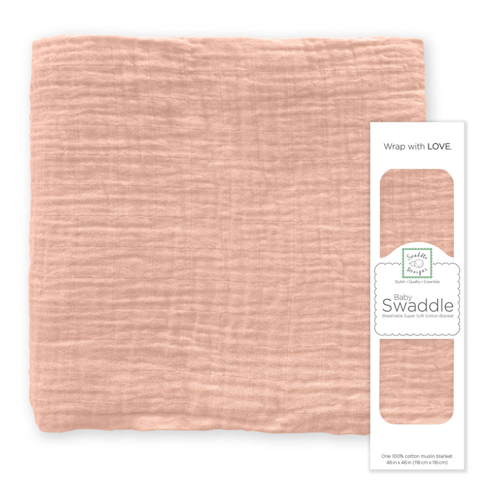Babesta Muslin Swaddle Blanket Peach by SwaddleDesigns