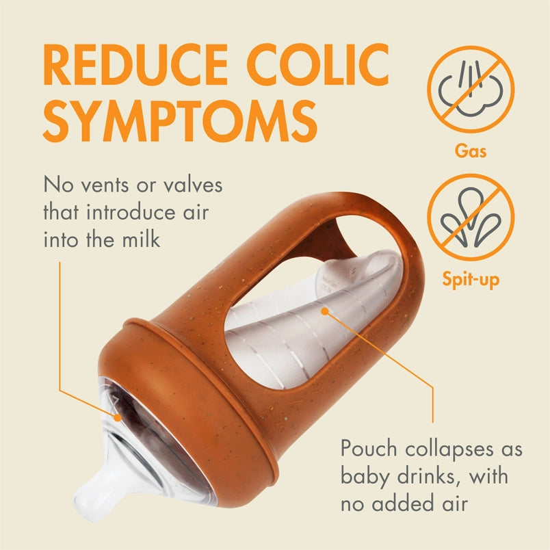 Babesta NURSH Silicone Pouch 8oz Bottle - Speckle Multicolor by Boon