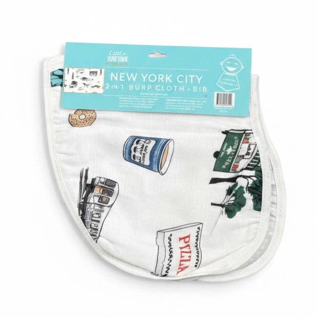 Babesta New York City Baby Burp Cloth and Bib