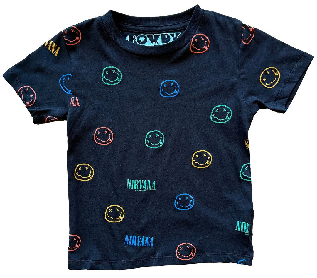 Babesta Nirvana Smiley Print Tee by Rowdy Sprout