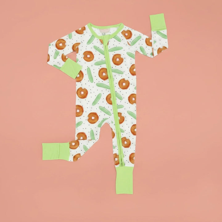 Babesta Pickle Bagel Zipper Onesie by PiccoliNY