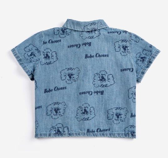 Babesta Pickles the Dog All Over Denim Shirt by Bobo Choses