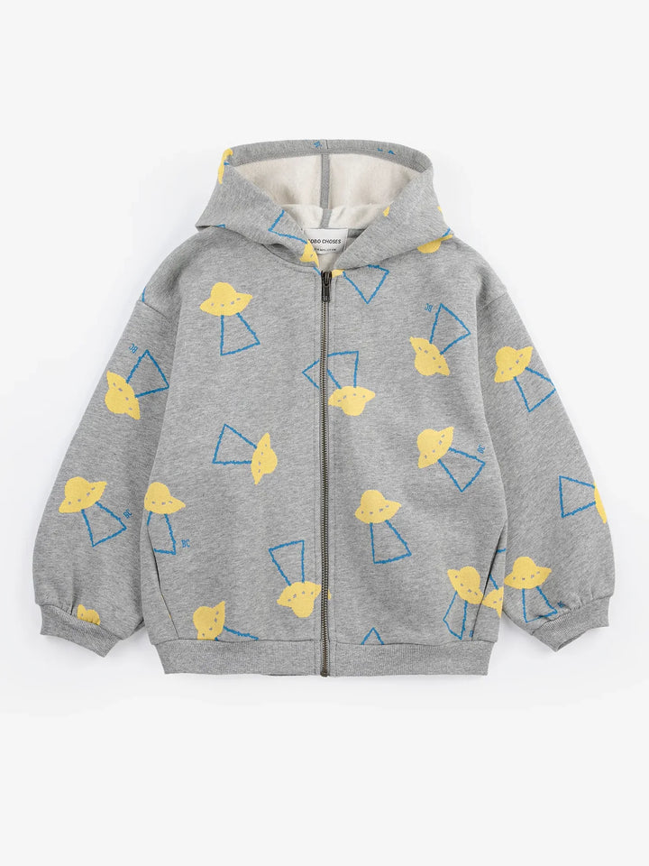 Pixel Abduction Zipped Hoodie by Bobo Choses