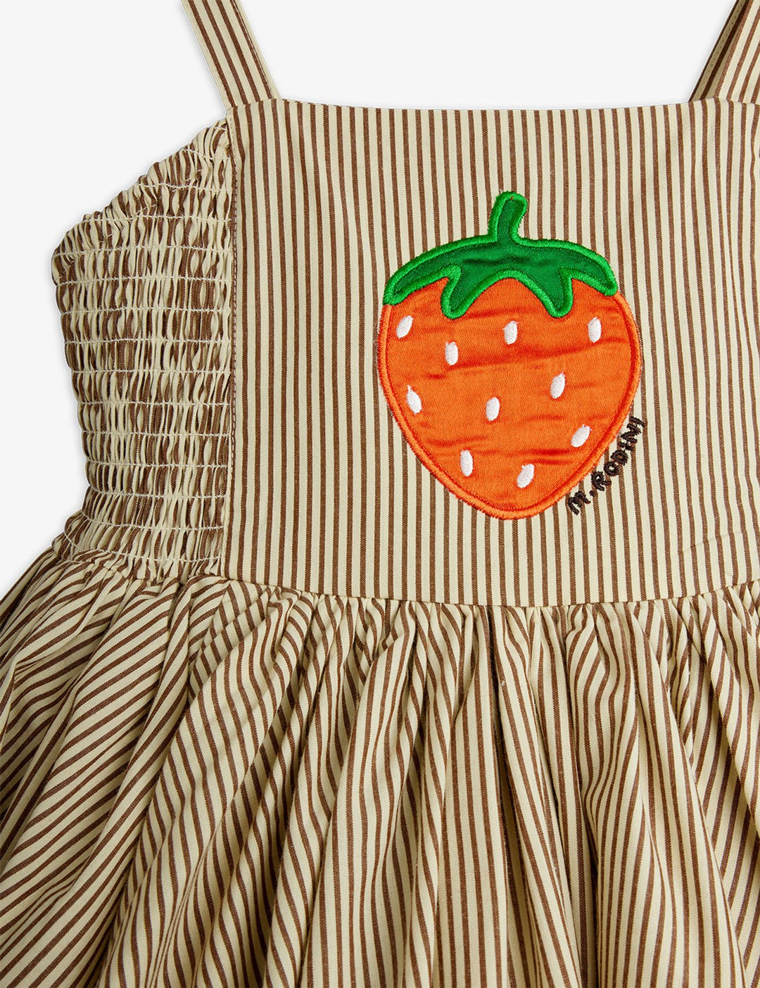 Babesta Poplin Strawberry Patch Smock Dress by Mini Rodini