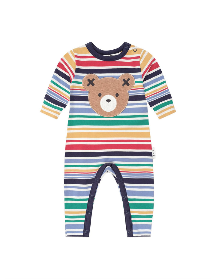 babesta Rainbow Stripe Huxbear Romper by Huxbaby