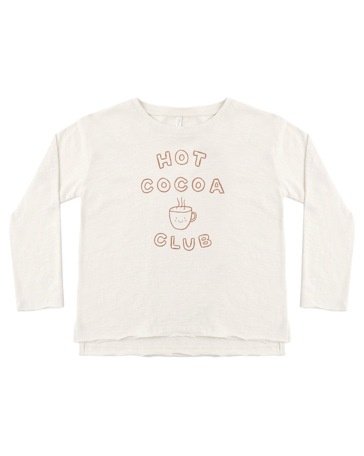 Babesta Raw Edge Long Sleeve Tee Hot Cocoa Club by Rylee + Cru
