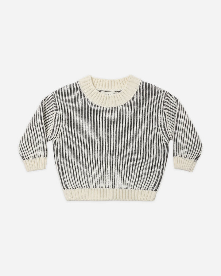 Babesta Relaxed Knit Sweater Midnight Stripe by Quincy Mae