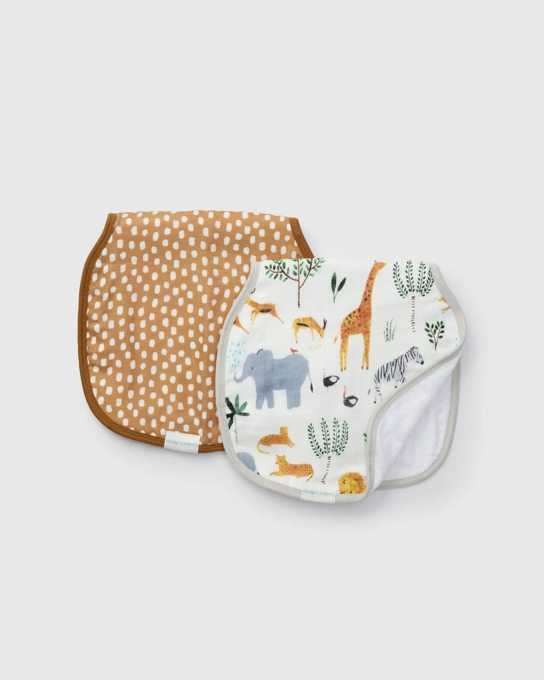 Babesta Safari Jungle Burp Cloths 2 - Pack  by Loulou Lollipop