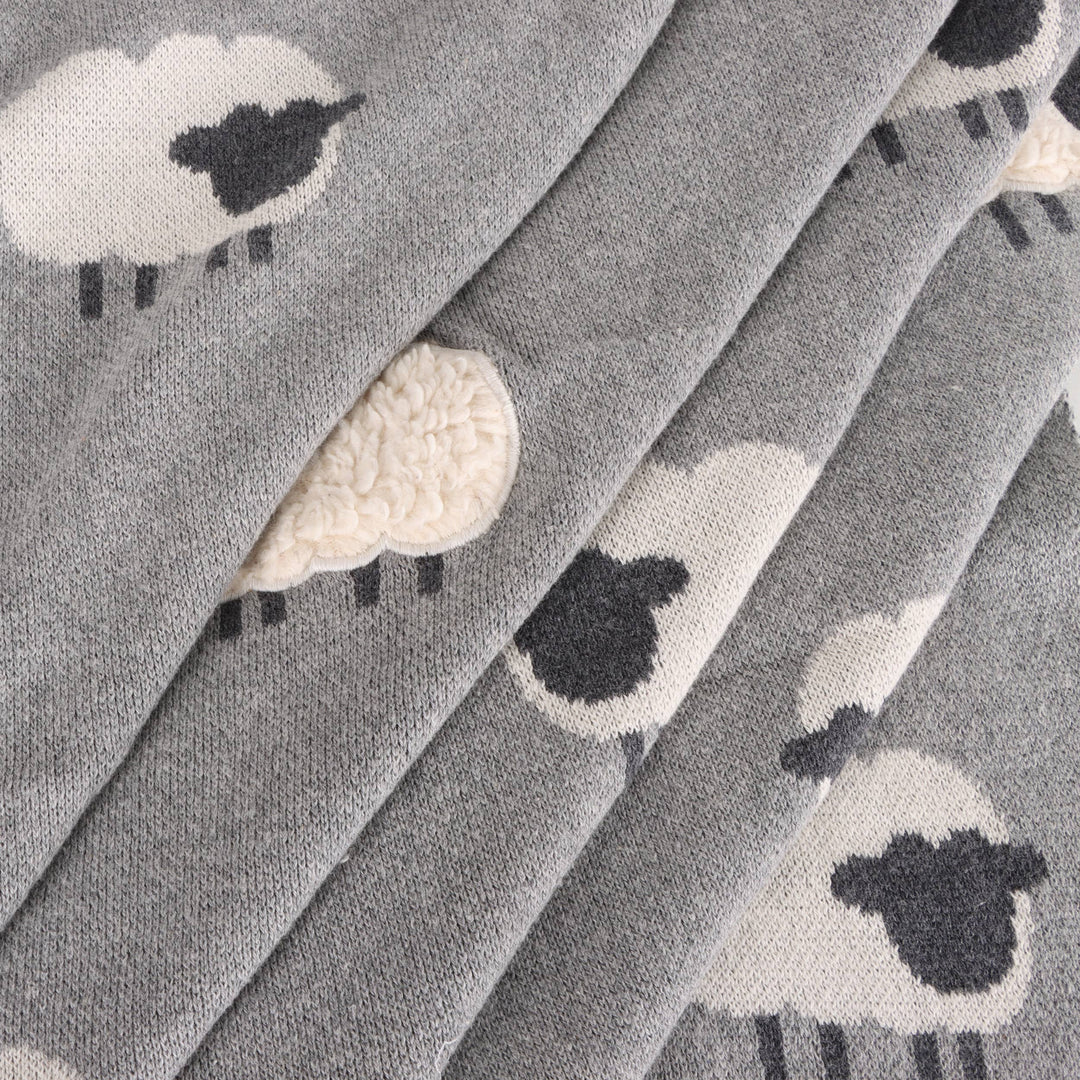 Babesta Sheep 3D Jacquard Knit Baby Blanket