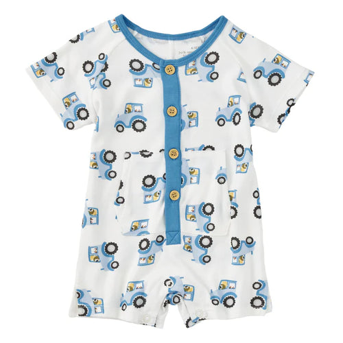 Short Sleeve Henley Romper - Farmyard Cruisers