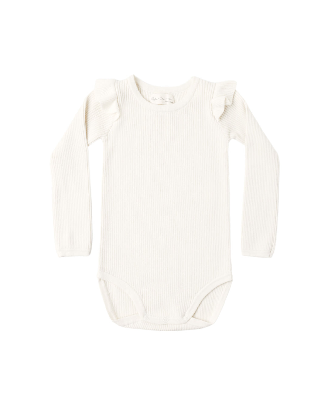 Babesta Shoulder Ruffle Bodysuit Natural by Rylee + Cru