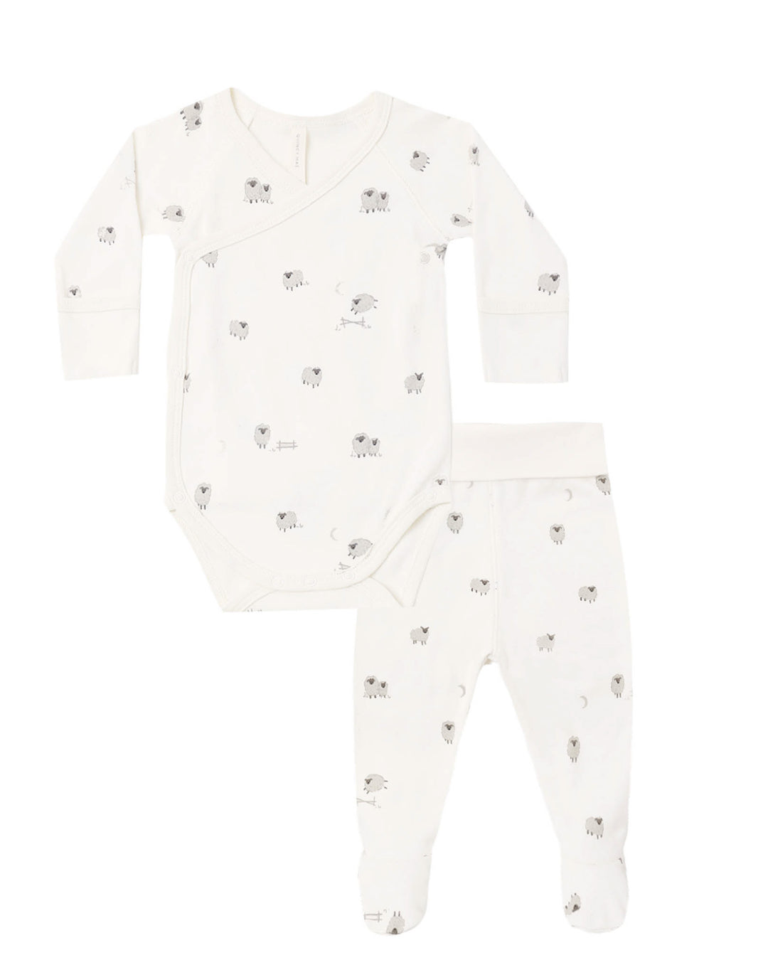 Babesta Side Snap Bodysuit & Pant Set - Sheep by Quincy Mae