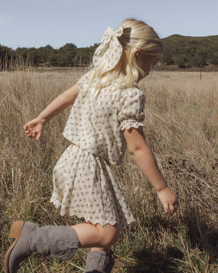 Babesta Smocked V Mini Skirt Vintage Fleur by Rylee + Cru