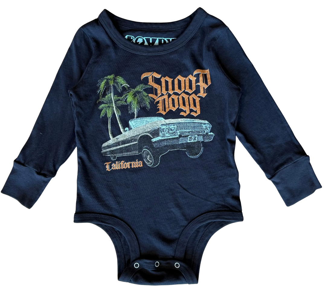 Babesta Snoop Dogg Cruiser Black Onesie by Rowdy Sprout