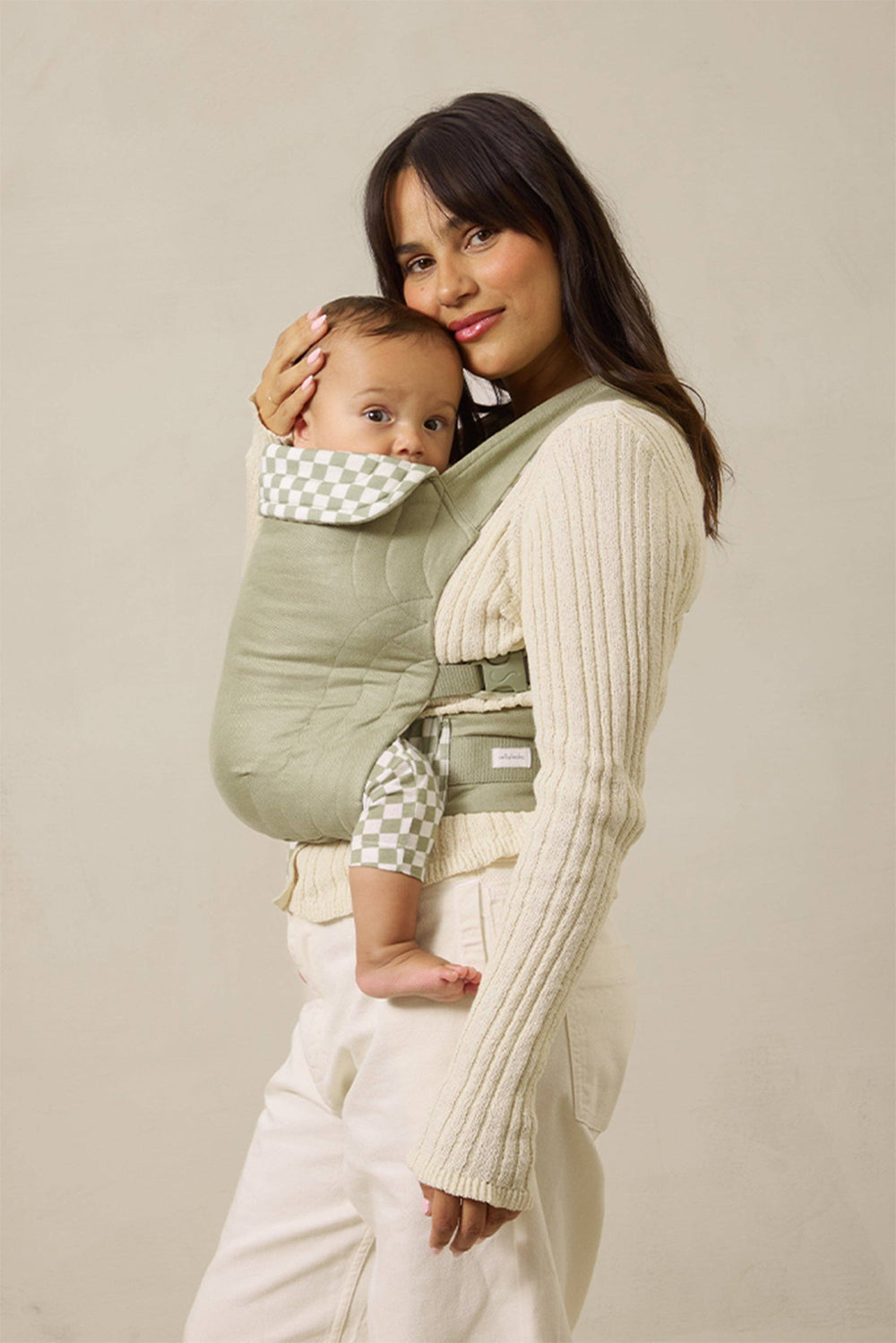 Babesta Solly Baby Sage Chequer Soft Buckle Carrier