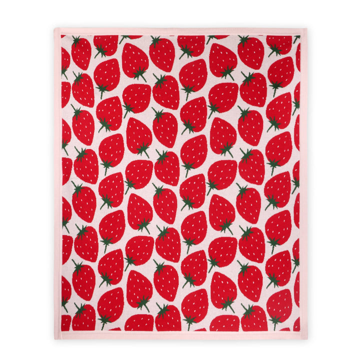 Babesta Strawberry Fields Jacquard Knit Baby Blanket