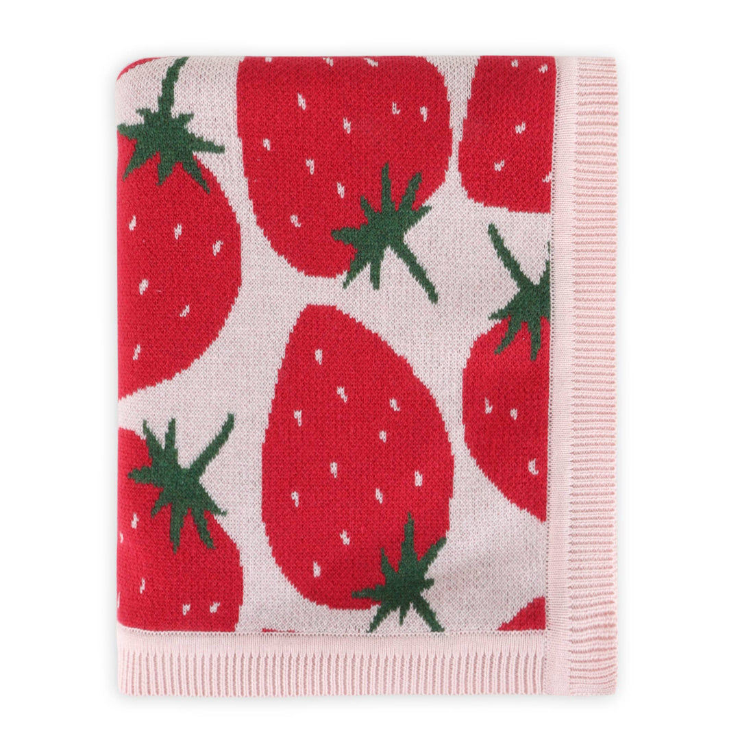 Babesta Strawberry Fields Jacquard Knit Baby Blanket