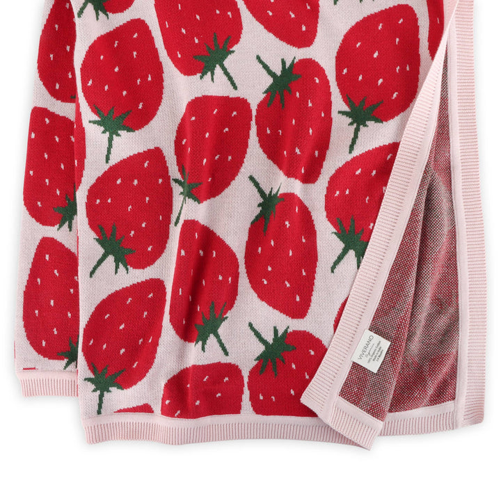 Babesta Strawberry Fields Jacquard Knit Baby Blanket