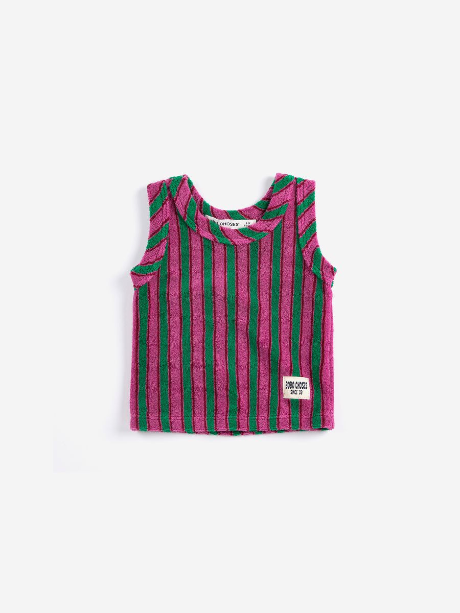 Babesta Striped Terry Cloth Tank Top by Bobo Choses