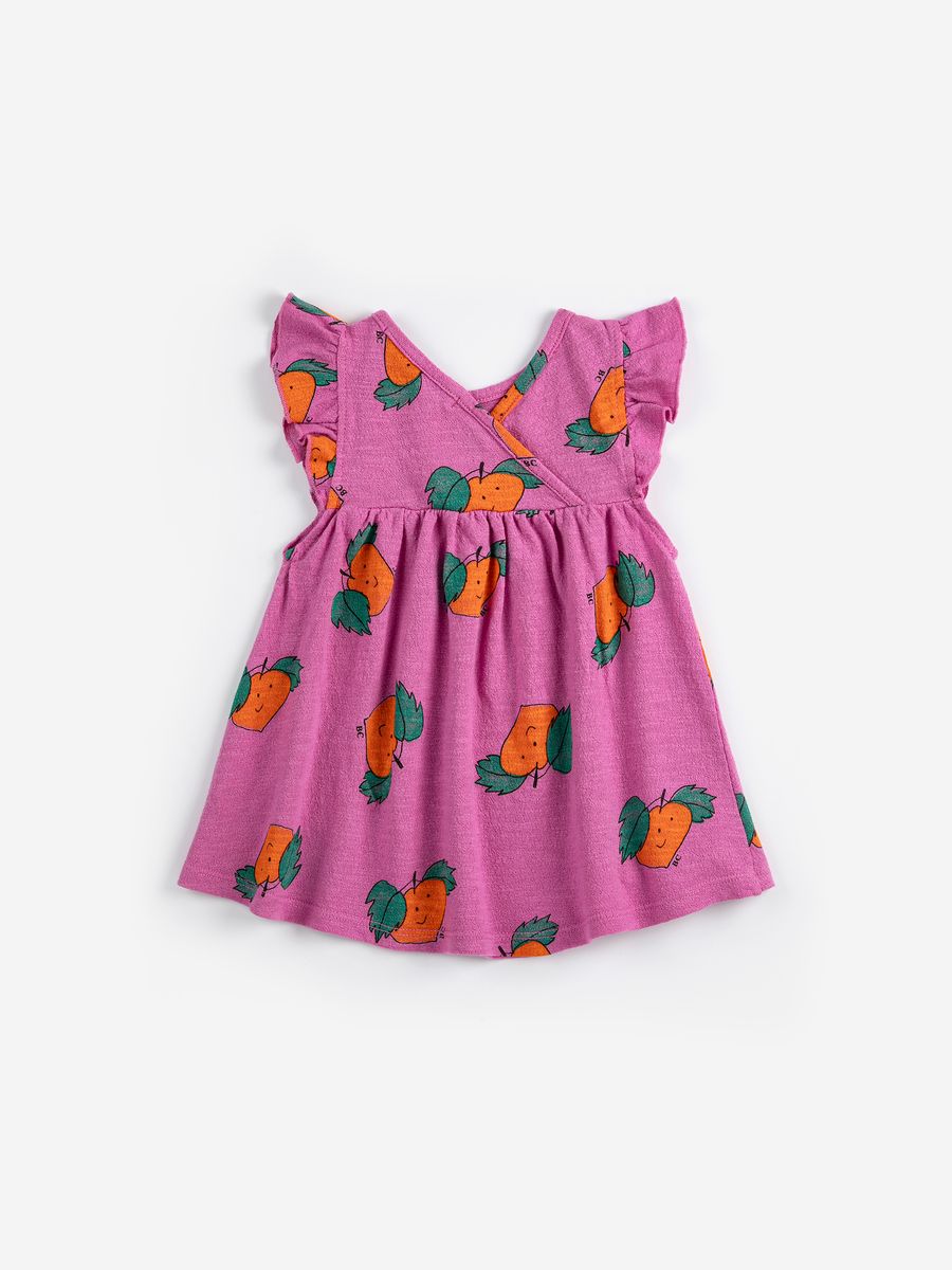 Babesta Tangerine All Over Ruffled Dress by Bobo Choses