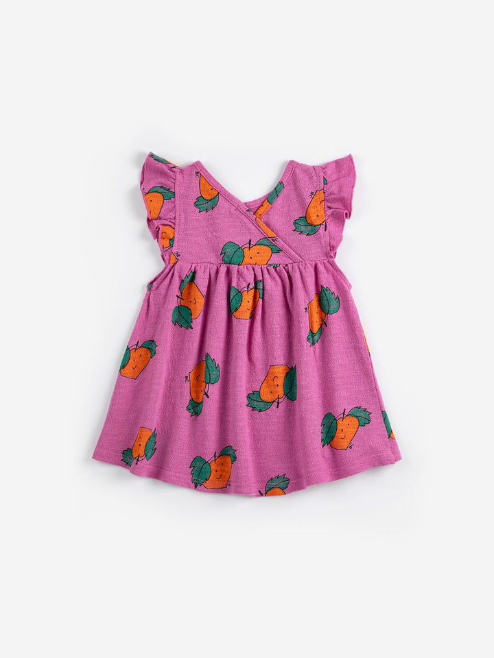 Babesta Tangerine All Over Ruffled Dress by Bobo Choses