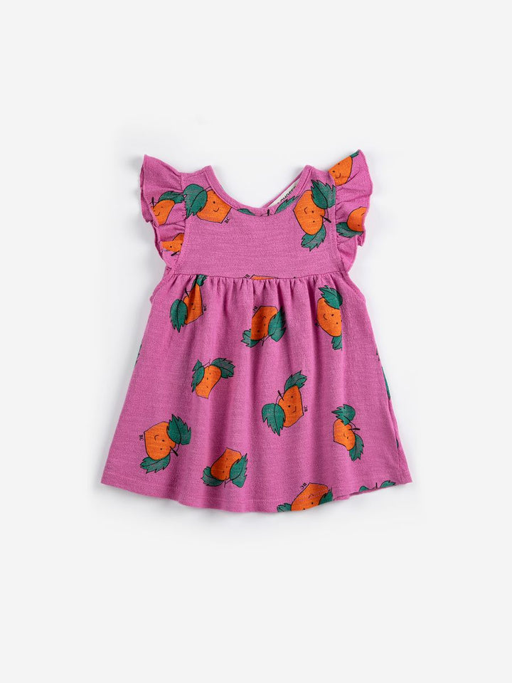 Babesta Tangerine All Over Ruffled Dress by Bobo Choses