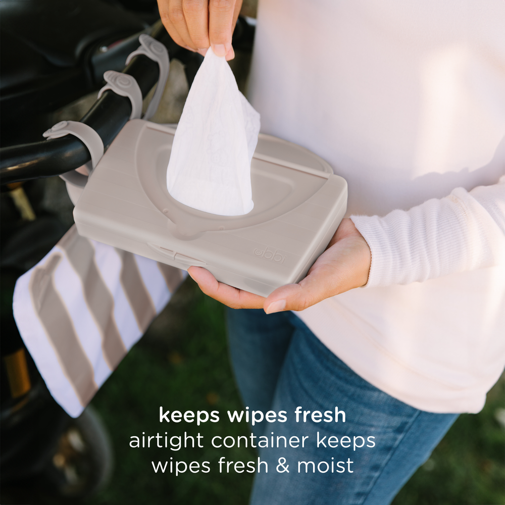 Babesta Taupe On-The-Go Baby Wipes Dispenser by Ubbi 