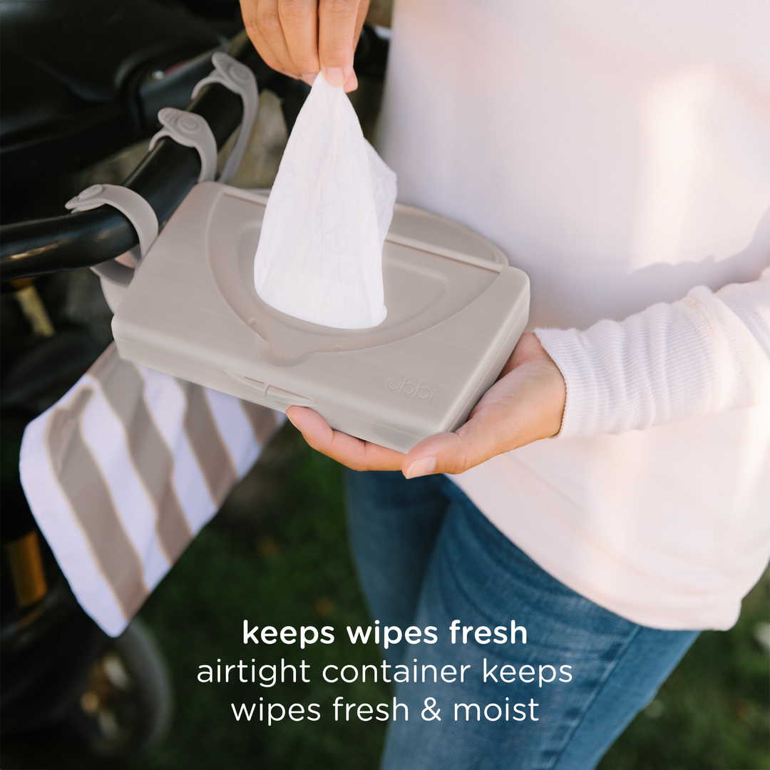 Babesta Taupe On-The-Go Baby Wipes Dispenser by Ubbi 