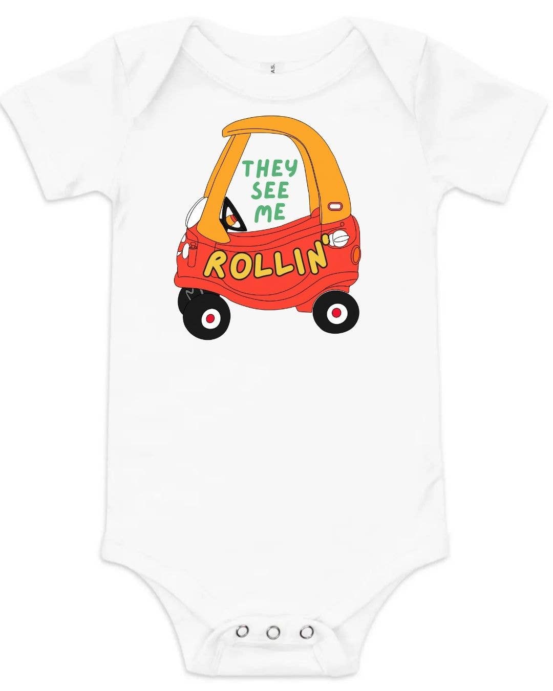 Babesta They See Me Rollin Graphic Onesie