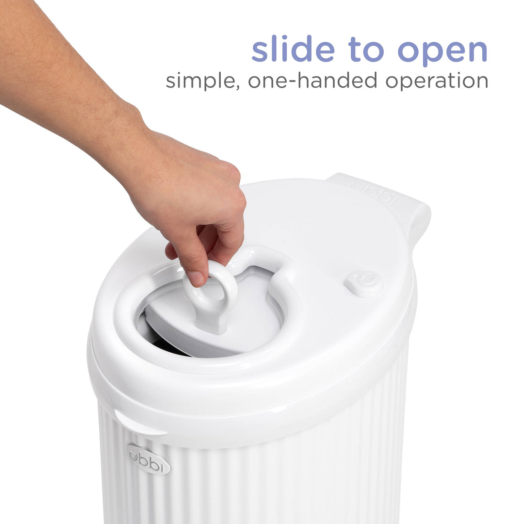 Babesta Ubbi Fluted Matte White Diaper Pail