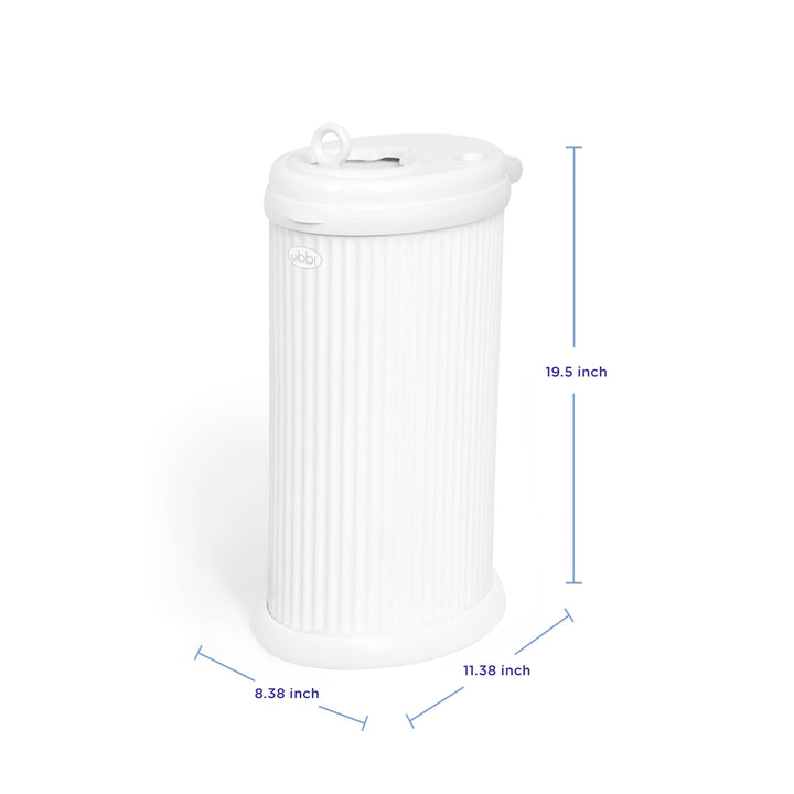 Babesta Ubbi Fluted Matte White Diaper Pail