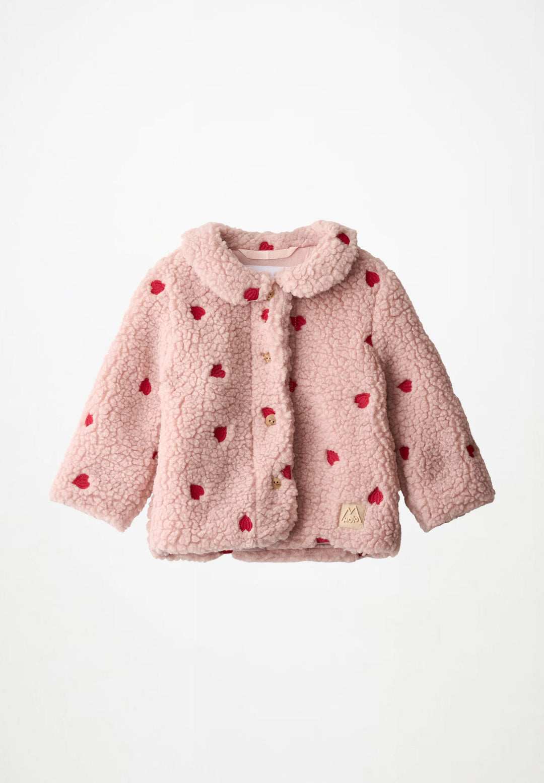 Babesta Ursula Fleece Jacket Red Hearts by Molo 
