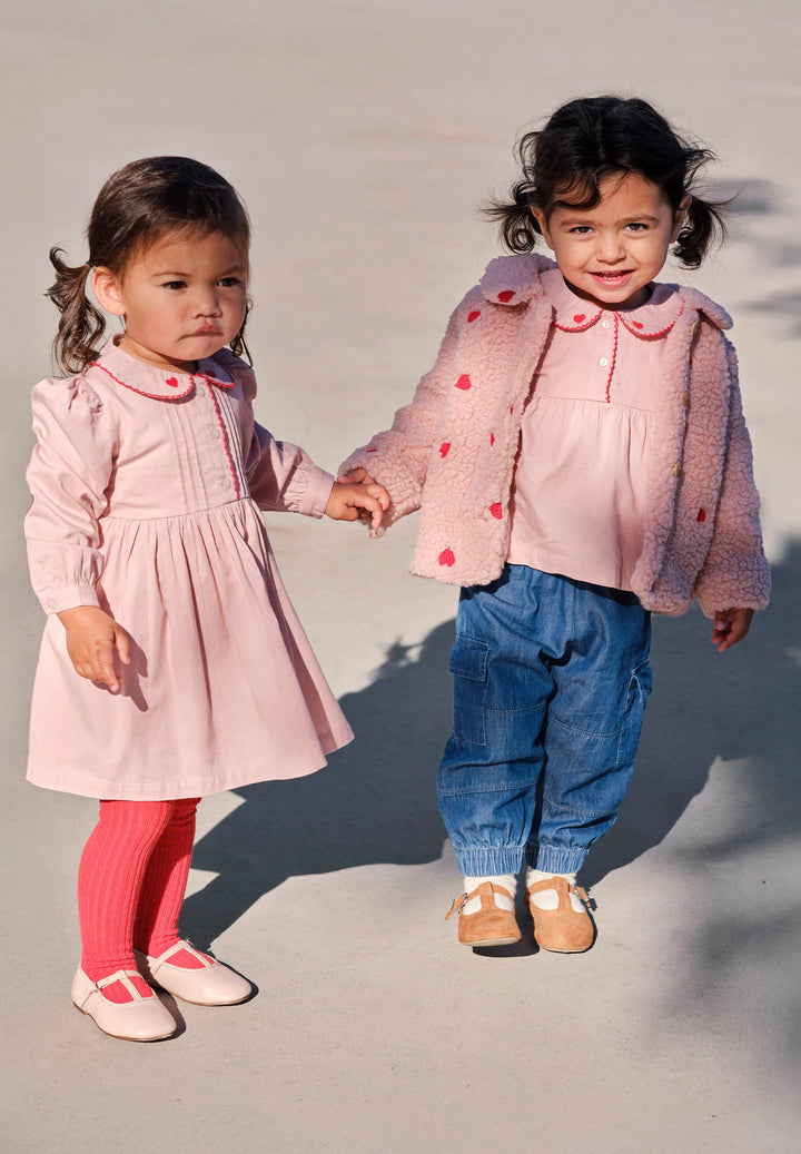 Babesta Ursula Fleece Jacket Red Hearts by Molo 