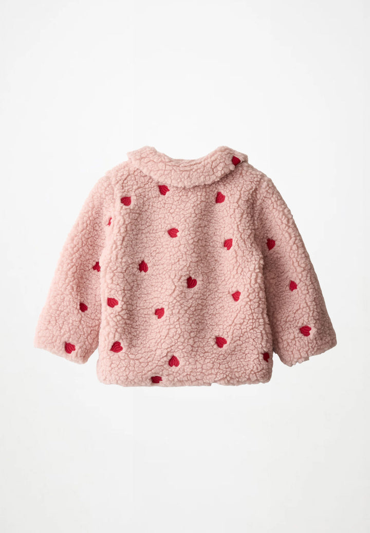 Babesta Ursula Fleece Jacket Red Hearts by Molo 