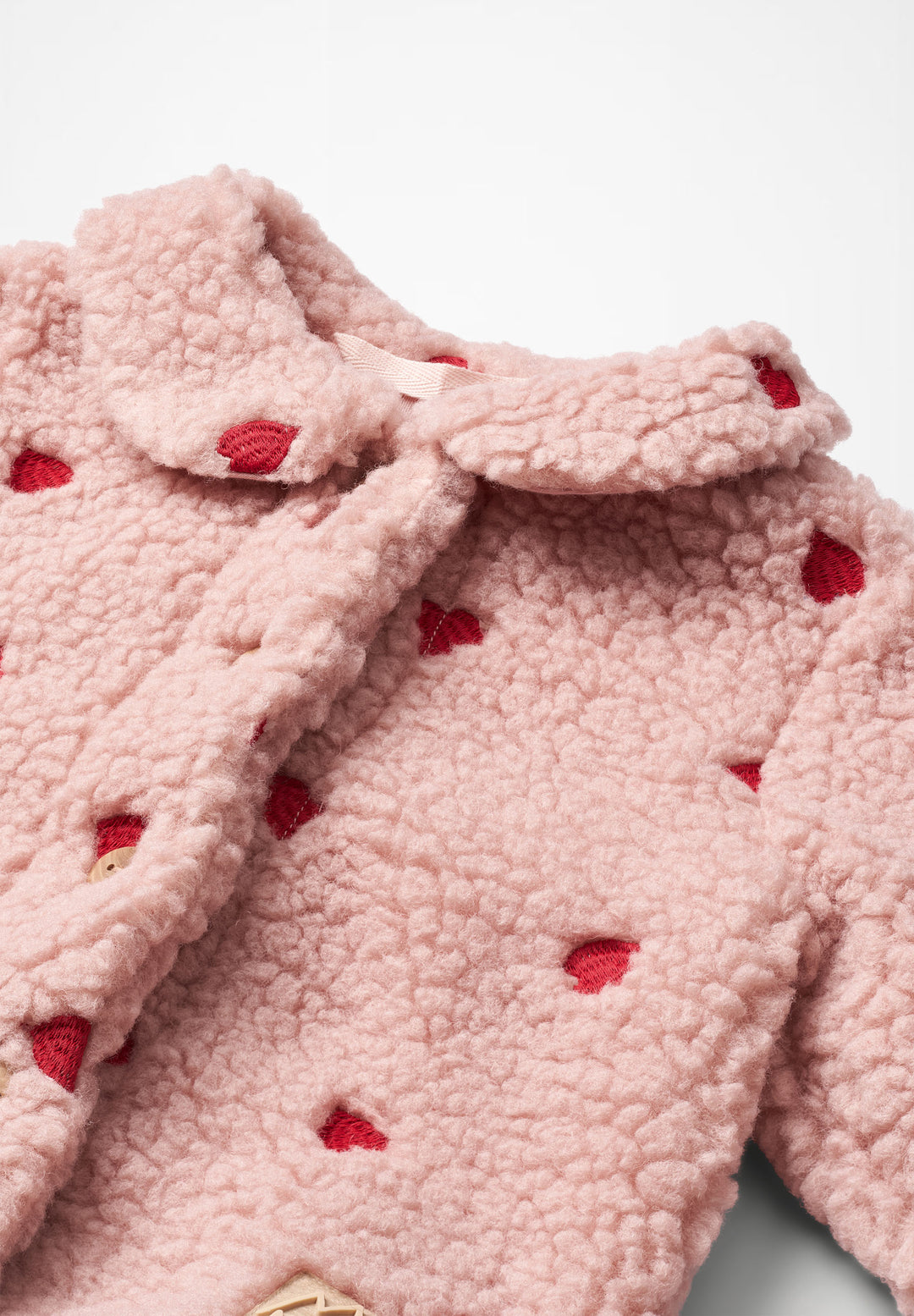 Babesta Ursula Fleece Jacket Red Hearts by Molo 