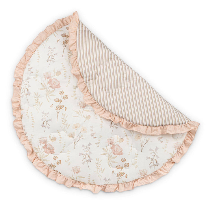 Babesta Violet Floral Ruffle Quilted Baby Playmat by Crane Baby