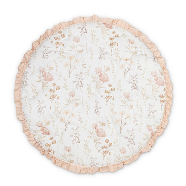 Babesta Violet Floral Ruffle Quilted Baby Playmat by Crane Baby