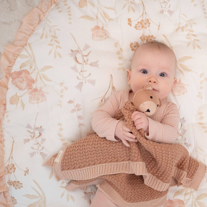 Babesta Violet Floral Ruffle Quilted Baby Playmat by Crane Baby