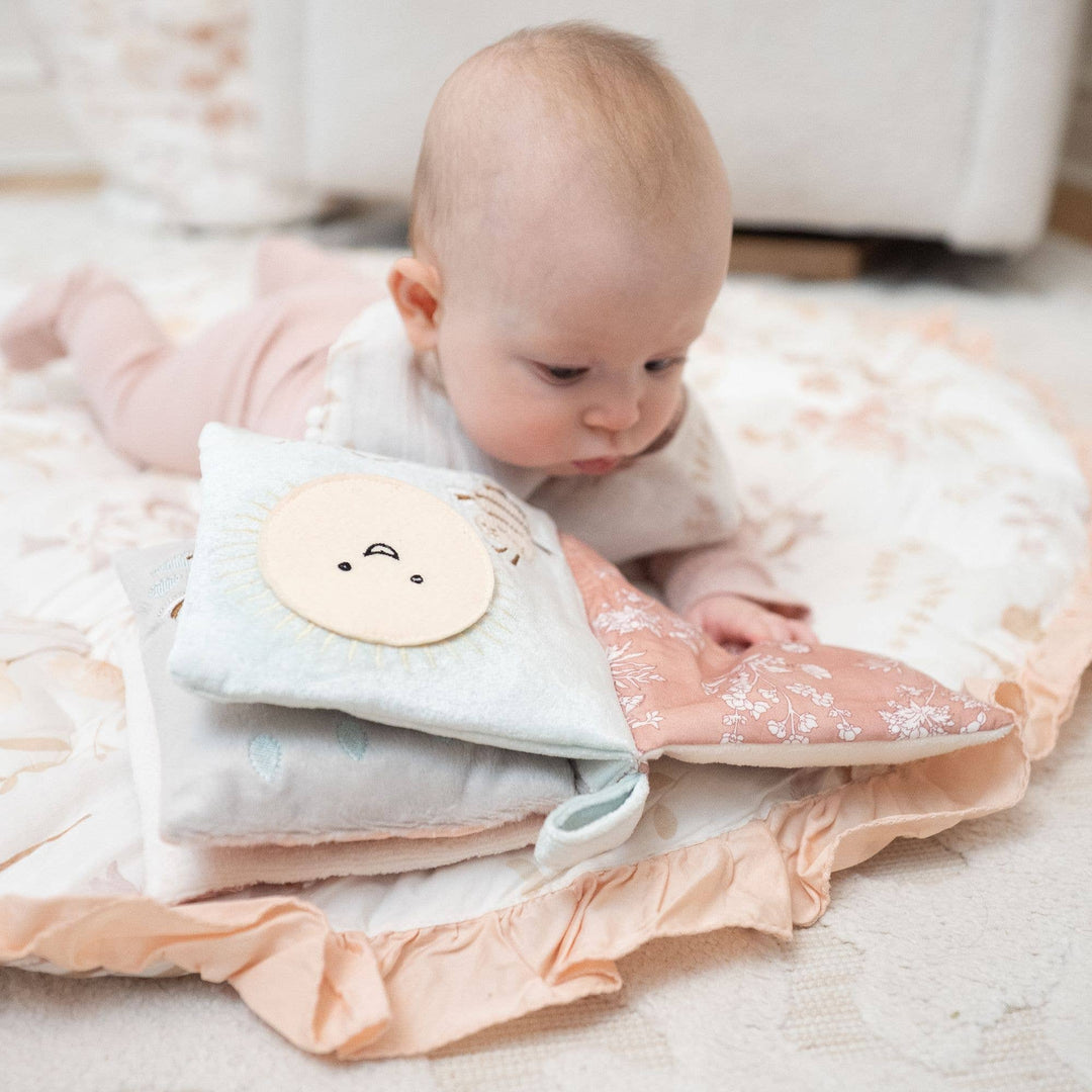 Babesta Violet Floral Ruffle Quilted Baby Playmat by Crane Baby